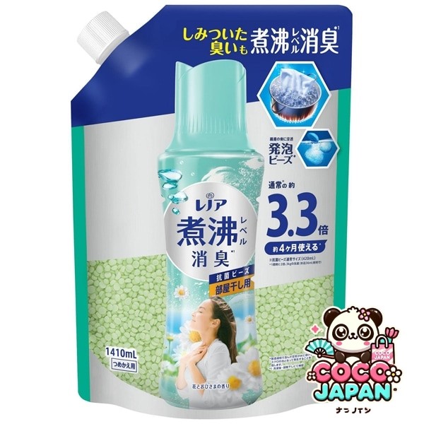 레노아 레노아 끓는 레벨 탈취 항균 비즈 방 말린 꽃과 오이사마의 향기 리필 초특대 1410ml