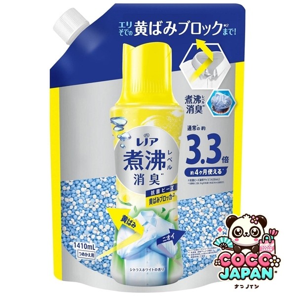레노아 레노아 끓는 레벨 탈취 항균 비즈 황변 블로커 감귤류 화이트 향기 리필 초특대 1410ml