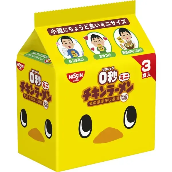 닛신 식품 0초 치킨 라면 미니 3식 팩 90g