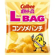 Calbee 칼비 감자칩 L 사이즈 BAG 콩소메 펀치 118 g