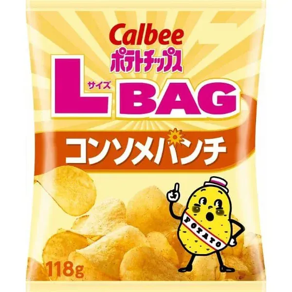 Calbee 칼비 감자칩 L 사이즈 BAG 콩소메 펀치 118 g