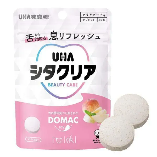 UHA 미각 설탕 UHA 시타 클리어 태블릿 클리어 복숭아 가방 10 마리