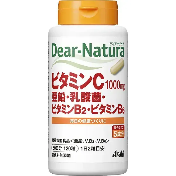 디어 내츄럴 Dear-Natura 비타민 C/아연/유산균/비타민 B2/비타민 B6 120알입(60일분)
