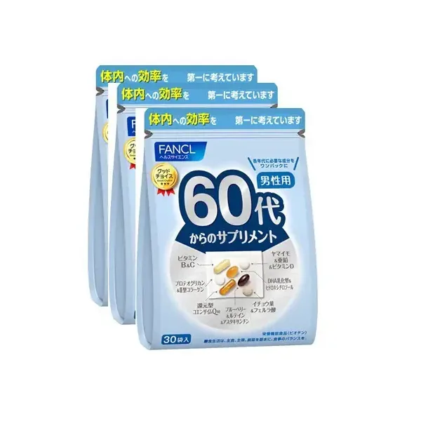 판클 FANCL 60대부터의 보충제 남성용(개 포장 30포×3봉 세트)