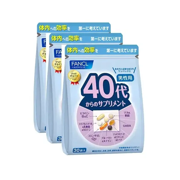 판클 FANCL 40대부터의 보충제 남성용(개 포장 30포×3봉 세트)