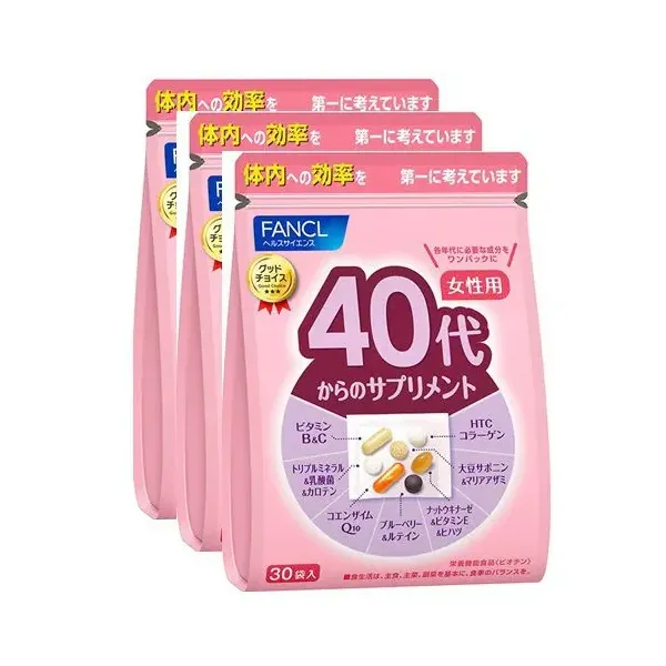판클 FANCL 40대부터의 보충제 여성용(개 포장 30포×3봉 세트)