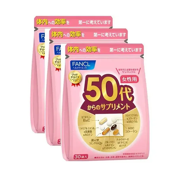 판클 FANCL 50대부터의 보충제 여성용(개 포장 30포×3봉 세트)