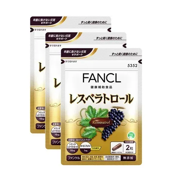 판클 FANCL 보충제 레스베라트롤 덕용 3봉 세트 60립×3 90일분