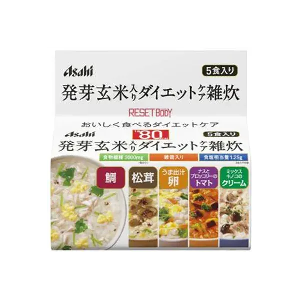 아사히 그룹 식품 Asahi 리셋 바디 발아 현미 들어간 다이어트 케어 잡밥 (5 음식 세트) [다이어트 지원 식품]