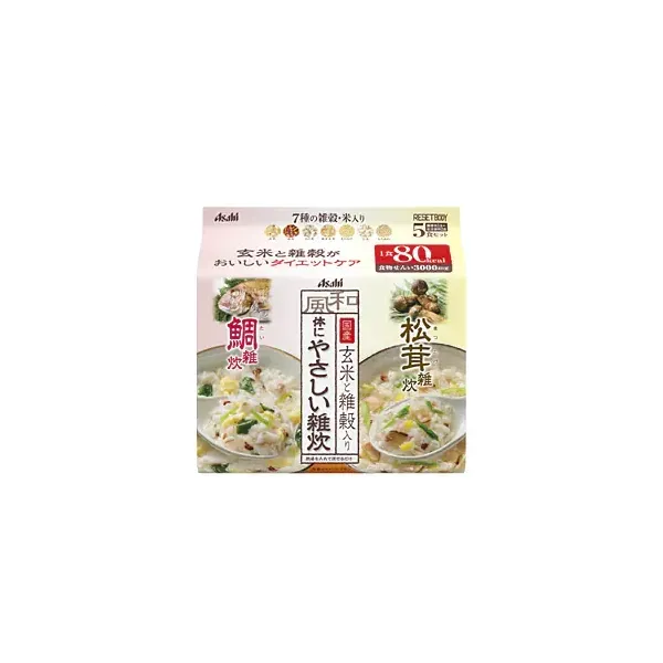 아사히 그룹 식품 Asahi 리셋 바디 리셋 바디 몸 친화적 인 도미 and 송이 버섯 5 음식 [다이어트 지원 식품]