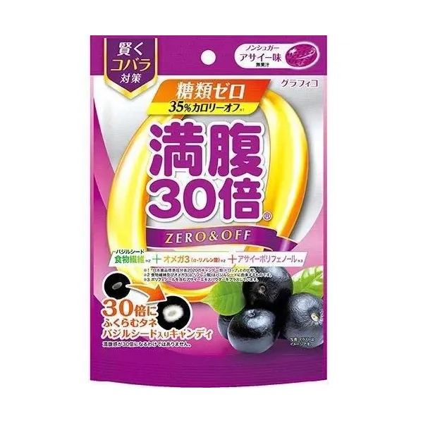 그래피코 GRAPHICO 포만 30배 당류 제로 캔디 아사이 맛 38g