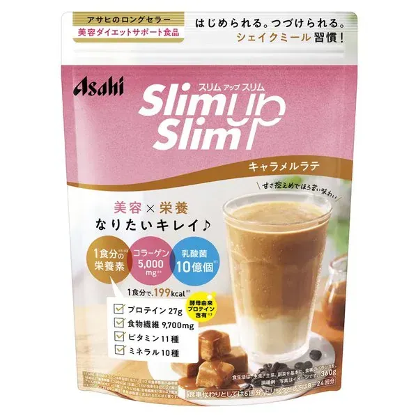 아사히 그룹 식품 Asahi 슬림 업 슬림 슬림 업 슬림 셰이크 캐러멜 라떼 360g