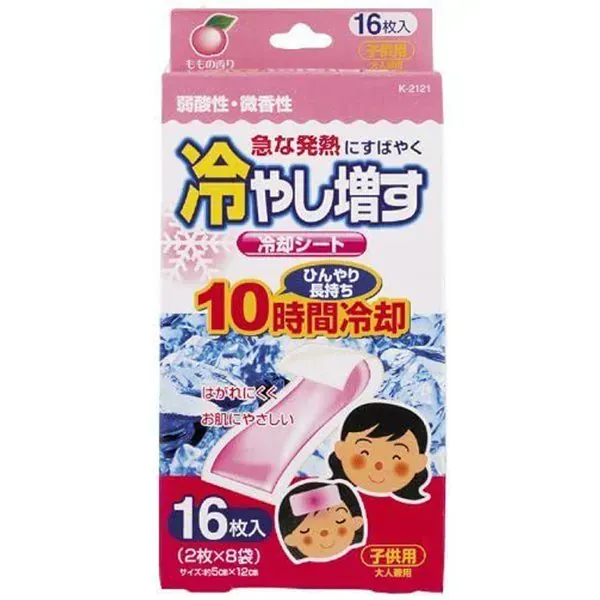 냉각 시트 차가워 늘어나는 아이용 모모 향기 16장입