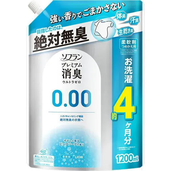 소프란 소프램프 레미엄 탈취 울트라 제로 리워드 특대 1200ml