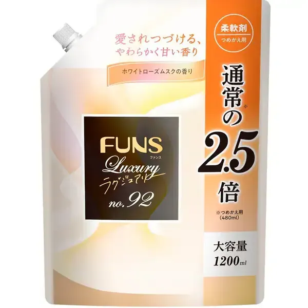 다이이치 비누 DAIICHI FUNS Luxury No.92 화이트 로즈무스크의 향기 리필 1200ml [유연제]