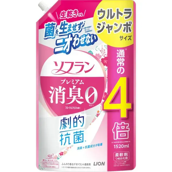 소프란 프리미엄 탈취 플로랄 아로마 향기 울트라 점보 1520ml