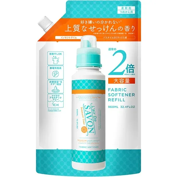 레일 듀사본 L'air de Savon 레일 듀사본 유연제 리필 2배 사이즈 이노센트 타임 미니 샘플 포함