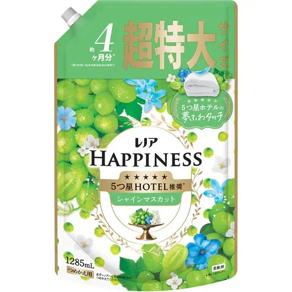 레노아 행복 꿈 푹신 터치 샤인 무스카트의 향기 리필용 초특대 사이즈 1285ml