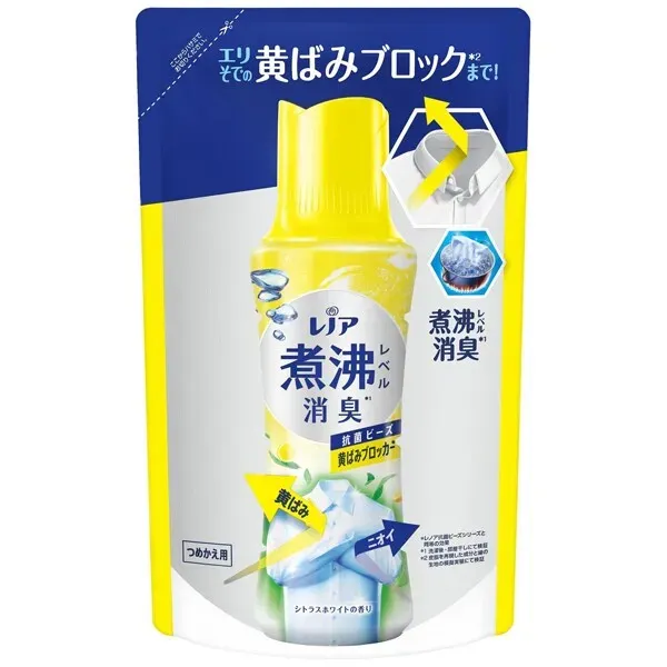 레노아 끓는 레벨 탈취 항균 비드 황변 블로커 감귤류 화이트 향기 리필 365ml