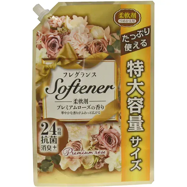 일본 합성 세제 NIHON DETERGENT MFG 니티고 향수 소프터 프리미엄 로즈의 향기 대용량 리필
