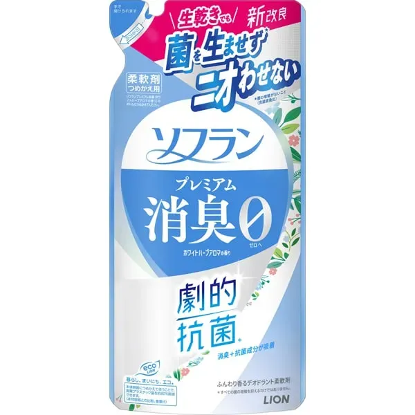 소프란 프리미엄 탈취 화이트 허브 아로마 향기 리필 용 380ml