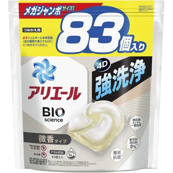 아리에르 세탁 세제 젤 볼 4D 미향 리필 메가 점보 83개 [세탁 세제]