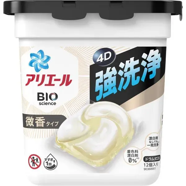 아리에르 세탁 세제 젤 볼 4D 탄산 ​​기능으로 빠질 수 있는 세정력 미향 본체 12개