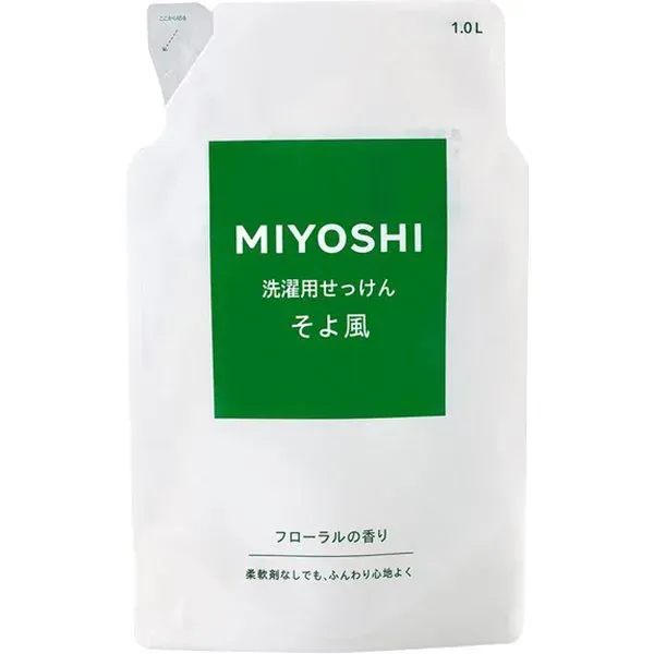 미요시 비누 액체 비누 소요 바람 리필 1000ml [액체 세제]