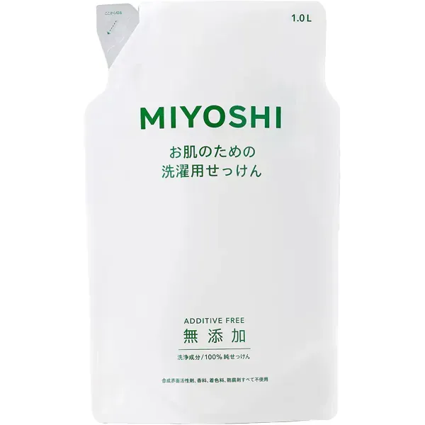 미요시 비누 무첨가 피부용 세탁용 액체 비누 리필 1000ml [액체 세제]