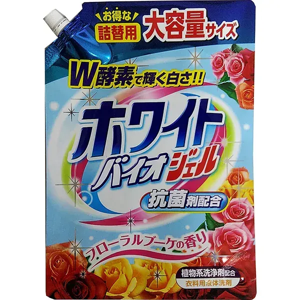 일본 합성 세제 NIHON DETERGENT MFG 화이트 바이오 젤 리필 1800g [액체 세제]