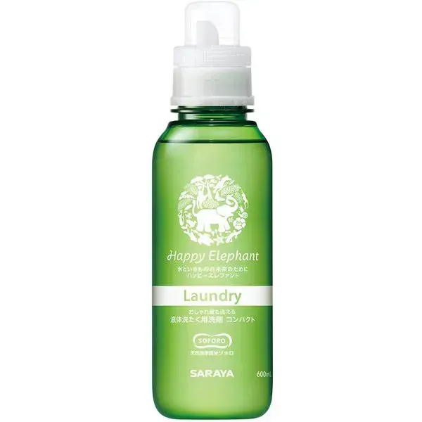 해피 엘리펀트 Happy Elephant 해피 엘리펀트 액체 세탁 세제 컴팩트 본체 600ml [액체 세제]