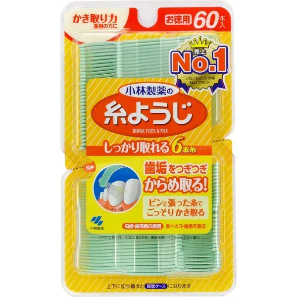 고바야시 제약 실 양초 실 양초 치실 and 픽 치실 60 개
