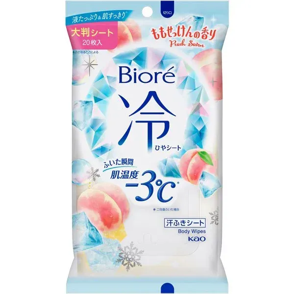 비올레 Biore 바디 시트 몸용 비올레 냉 시트 모모 비누의 향기 보습 성분 배합 20장
