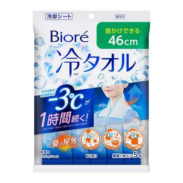 Biore 바디 시트 냉각 시트 Biore 차가운 타월 46cm Unscented 5 매입