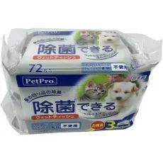 애완동물 프로 Pet Pro 애완동물 프로 살균할 수 있는 젖은 티슈 72장입×3개 팩