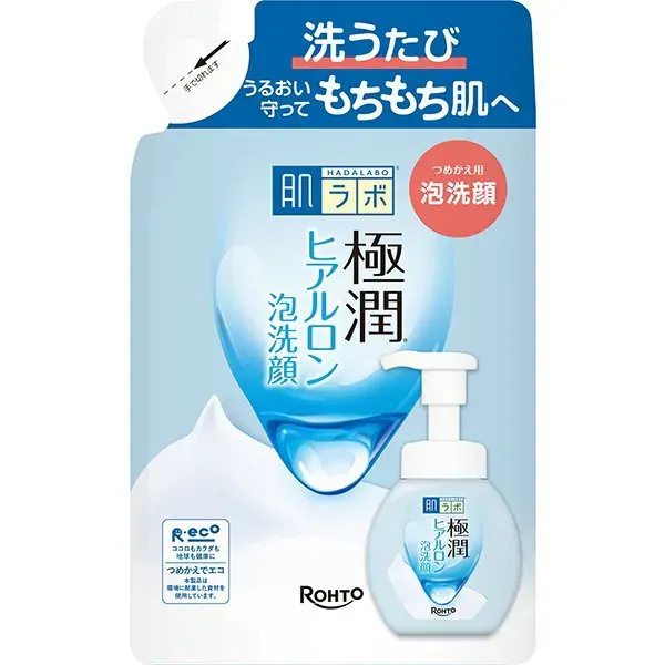 로트 제약 ROHTO 하다라보 극윤 히알루 론 거품 세안 리필 용  140ml