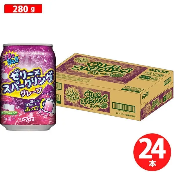 다이도 드린코 푸르슈! 흔들어먹는 탄산젤리소다 포도맛 280ml 24캔