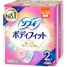 유니 매력 소피소피 바디 피트 보통의 일용 날개 없음 21cm 28장×2개 팩 [생리대]
