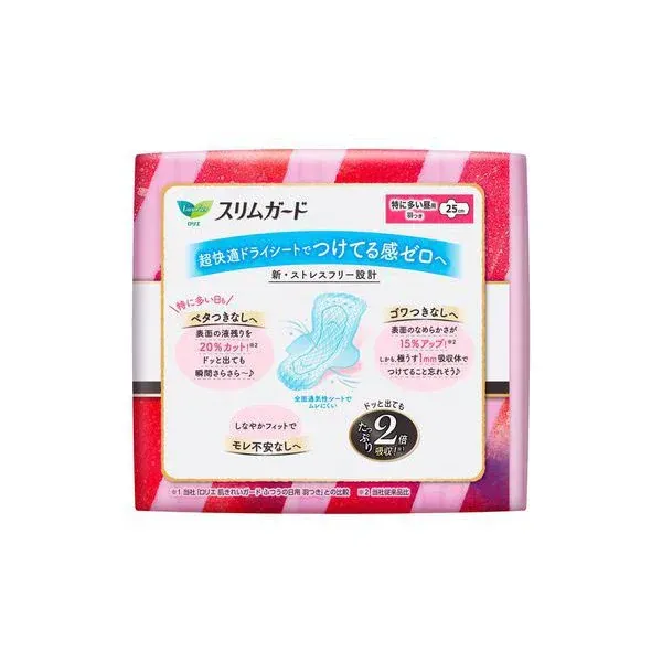 로리 에로리에 슬림 가드 특히 많은 주간 날개 달린 25cm 19 개 [생리대]