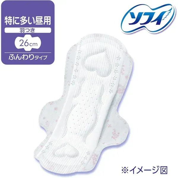 유니 매력 소피소피 솔더오모이 부드러운 타입 특히 많은 주간 날개 달린 26cm 16개 [생리대]