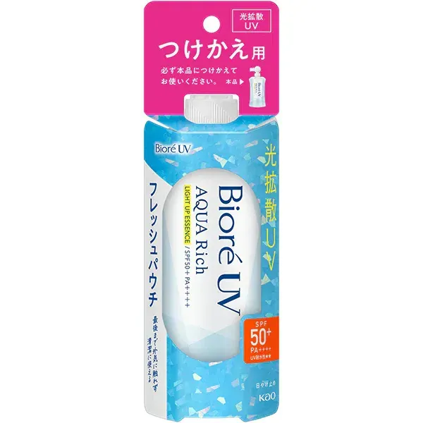 Biore 비오레 UV 아쿠아리치 라이트 업 에센스 신선한 파우치 교체 120g SPF50+ PA++++ [썬크림 얼굴·몸용]