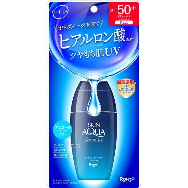 SKIN AQUA 스킨 아쿠아 히알루론 세럼 UV 70g SPF50 +/PA+++ + 3종 히알루론산 최고 농도 배합 에탄올 프리 수감 UV [썬크림 얼굴·몸용]