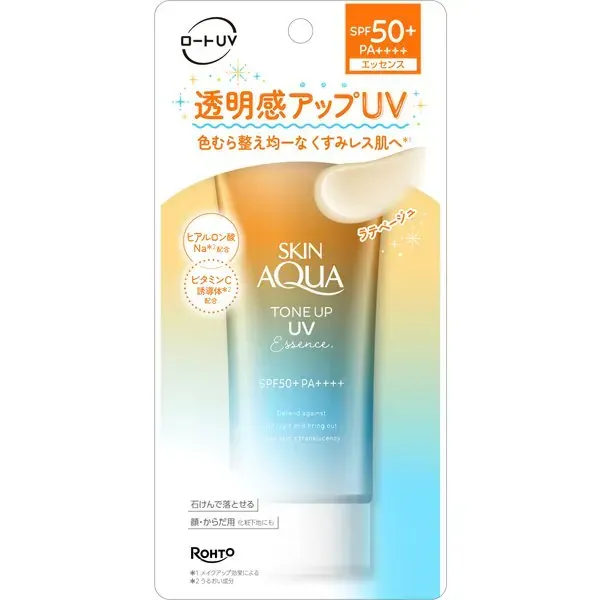 스킨 아쿠아 SKIN AQUA 【한정】 스킨 아쿠아 톤 업 UV 에센스 라떼 베이지 80g SPF50 + / PA ++ + + 색 얼룩 보정 [자외선 차단제 얼굴 · 몸 용]