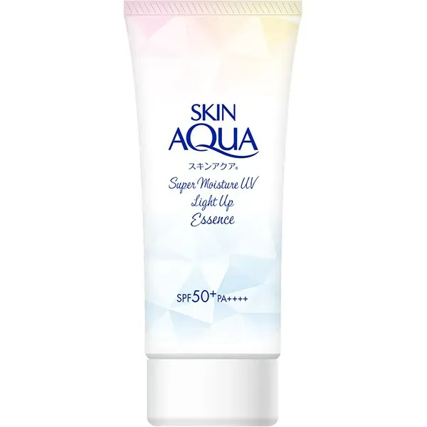 SKIN AQUA 스킨 아쿠아 슈퍼 모이스처 UV 라이트 업 에센스 70g SPF50+/PA++++ 라이트 펄 배합 자연스러운 밝은 피부