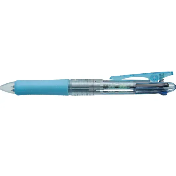 파일럿 PILOT 다색 볼펜 아크로 볼 4 유성 볼펜 0.5mm 극세 블랙 · 레드 · 블루 · 그린 클리어 소프트 블루 BKAB-45EF-CSL