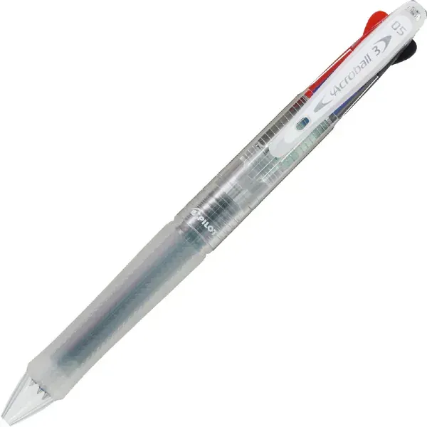 파일럿 PILOT 다색 볼펜 아크로 볼 3 유성 볼펜 0.5mm 극세 흑·빨강·파랑 논 칼라 BKAB-40EF-NCC