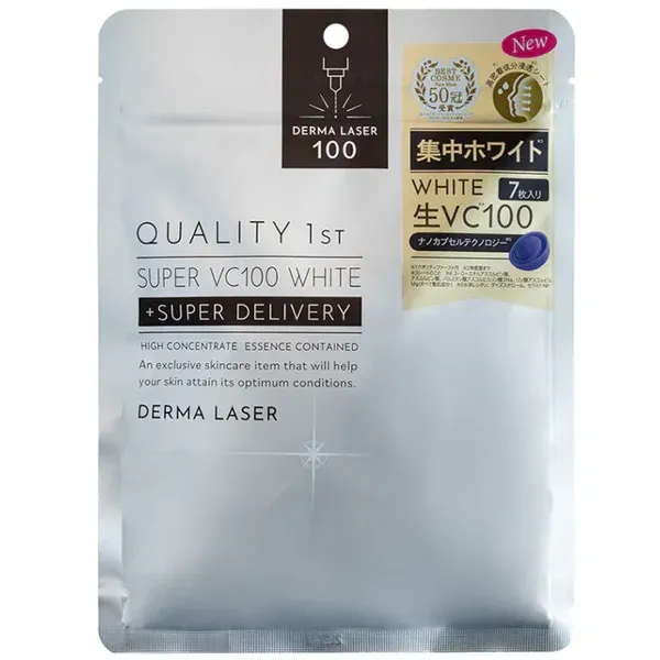 퀄리티 퍼스트 QUALITY FIRST 더마 레이저 슈퍼 VC100 화이트 마스크팩7장입