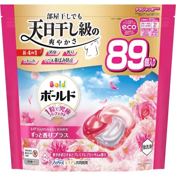 보르도(보루도) 젤 ​​볼(캡슐) 4in1 화려한 오이사마와 프리미엄 블러섬의 향기 리필 테라 점보 89개 [세탁 세제]