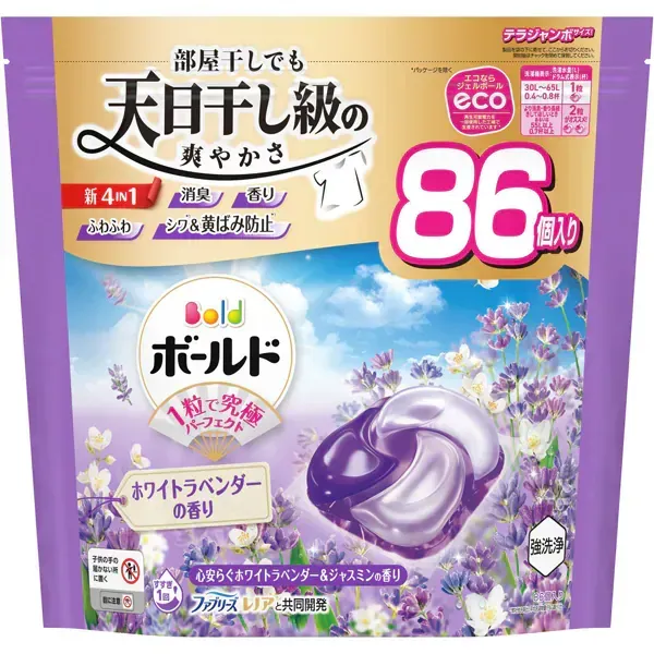 보르도(보루도) 젤 ​​볼(캡슐) 4in1 마음 편안한 화이트 라벤더n 재스민의 향기 리필 테라 점보 86개 [세탁 세제]