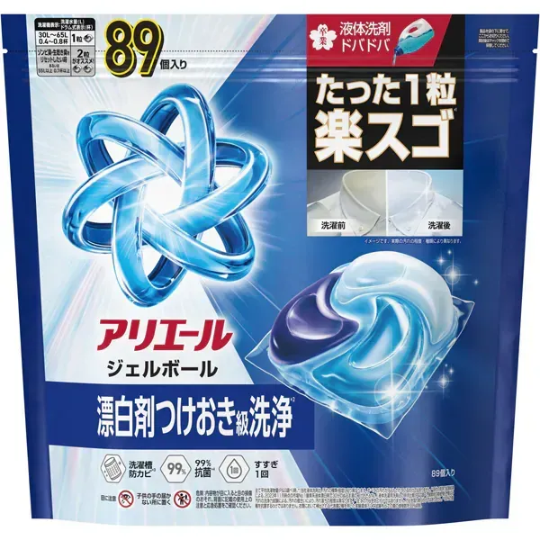 ARIEL 아리에르  젤 볼(캡슐) 프로 통째로 세정 소취 청결하고 상쾌한 향기 리필 테라 점보 89개 [세탁 세제]